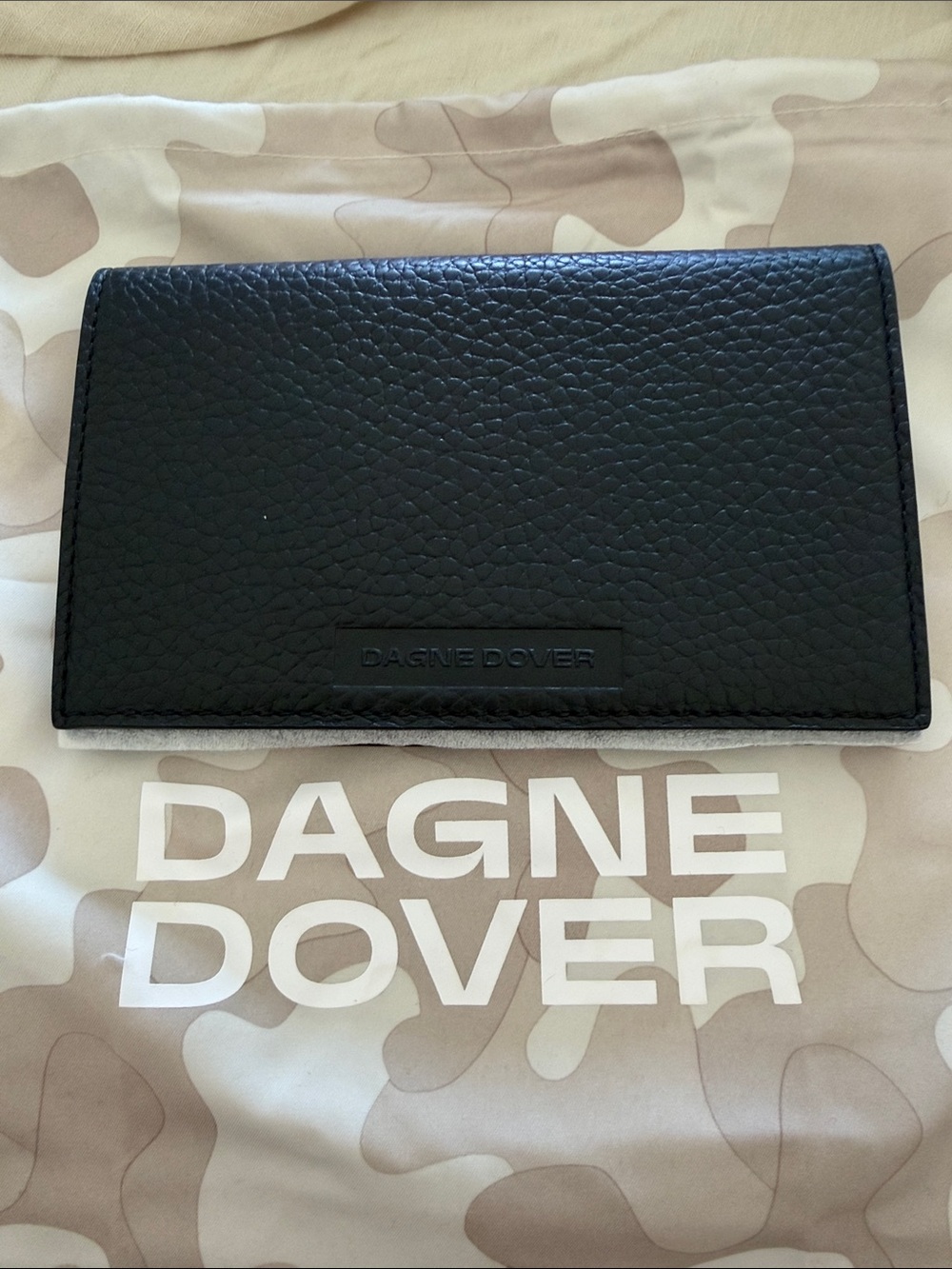 Dagne Dover Black Pebble Leather Travel Wallet